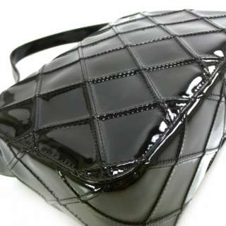 CHANEL Patent Leather Shoulder Bag Purse Black CC  