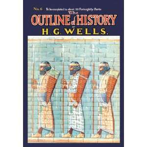  The Outline of History by HG Wells, No. 6 Warriors 20x30 
