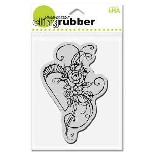   CRP120 Cling Rubber Stamp, Rose Heart: Arts, Crafts & Sewing