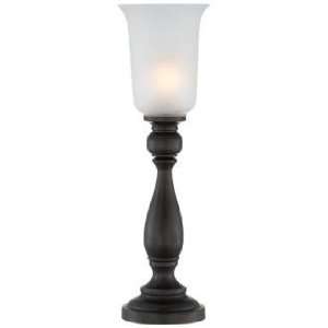    Tulip Shaped Frosted Glass Shade Console Lamp: Home Improvement