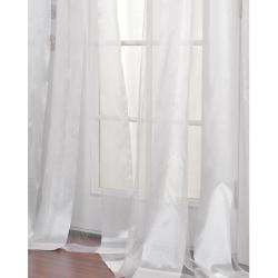 White Striped 96 inch Sheer Curtain Panel  