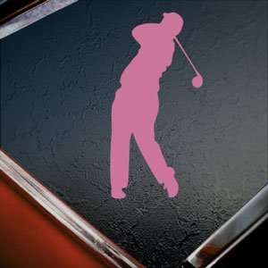  Golfer Pink Decal Truck Bumper Window Vinyl Pink Sticker 