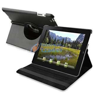   ° Rotating Stand Leather Case+ LCD Film+ Stylus Touch Pen For iPad 2