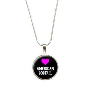  American Bobtail Cat Love Pendant with Sterling Silver 