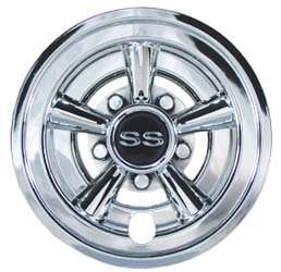 Golf Cart 8 Crager Style Chrome Wheel Cover   Set of 4  