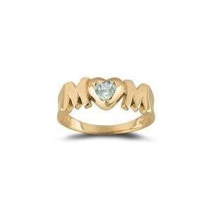  0.02 Cts Green Amethyst Mom Ring in 14K Yellow Gold 9.5 