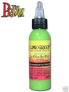 Tattoo Supplies Professional Prizm Ink 2oz Bottle Lime Green Apple 
