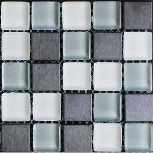  Metal and Crystal Glass Tile Blend 1x1