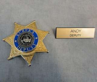EUREKA DEPUTY ANDY KAVAN SMITH SCREEN USED DEPUTY BADGE & NAME TAG 