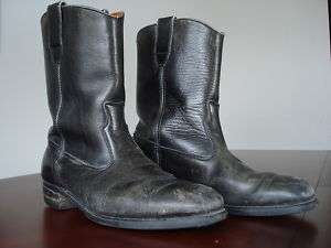   Hypalon Sole Leather Pull On Mens Motorcycle Biker Riding Boots 9.5