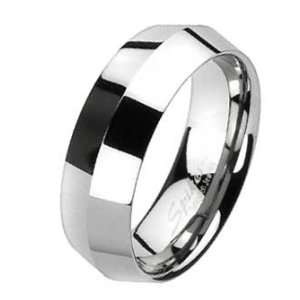  8MM Tungsten Ring with Center Point Faceted Band Jewelry