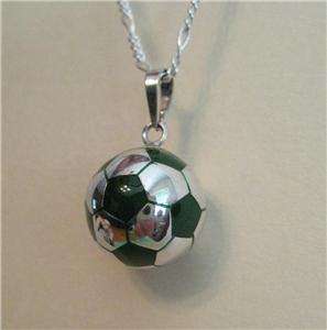 Taxco Silver GREEN SOCCER BALL Pendant Charm World Cup  