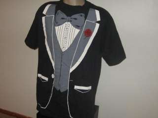   JACKET T Shirt LARGE novelty funny suit tie wedding prom 80s  