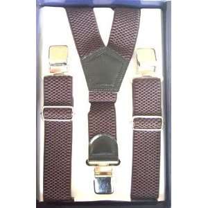  Casual Elastic Men Suspender Braces Brown with Leather 