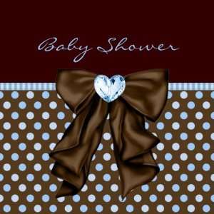  Baby Blue Brown Baby Boy Shower Round Stickers: Arts 
