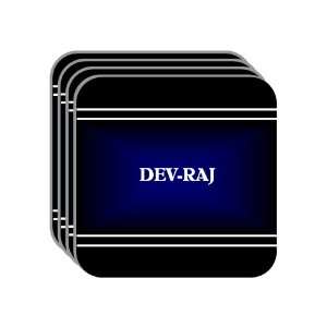   Name Gift   DEV RAJ Set of 4 Mini Mousepad Coasters (black design