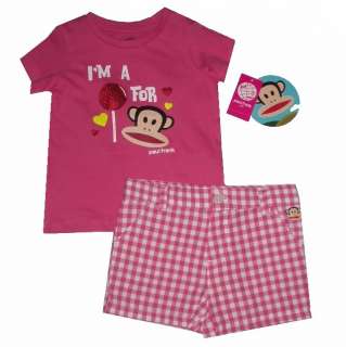 paul frank julius 2pc shorts set youth girls size 12 18 or 24 months 