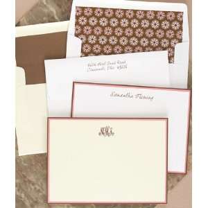   Stationery   Pink And Brown Hand Bordered Cards