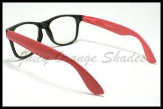 NERDY HORN RIMMED Classic CLEAR LENS Eyeglasses Frame 2 Tone BLACK 