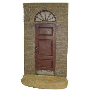   Fairy Door   3 Panel Red Door On Brick House #67452