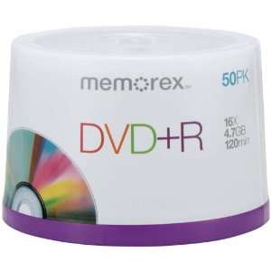  MEMOREX 05619 16X DVD+RS, 50 CT SPINDLE MEM05619 