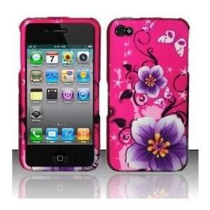 : Premium Ruberized/ Skin Hard Case for Iphone 4/ 4s Pink Base Purple 