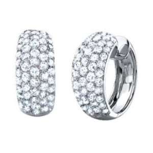  4.10CT Diamond Hoops Earrings in 8.2GR of 14K White Gold 
