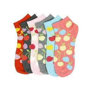 HS Women Fashion Ankle Socks Apple Pattern Design (size 6 8) 6 Colors 
