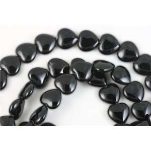  Black Onyx Beads Heart Shape 14mm [10 strands wholesale 