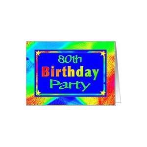   : 80thth Birthday Party Invitations Bright Lights Card: Toys & Games