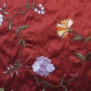  Silk Shantung Small Flowers Embroidery Fabric BF