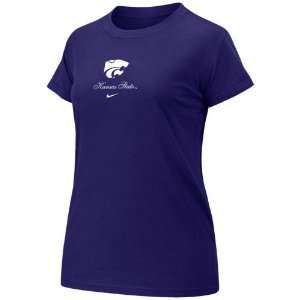   State Wildcats Ladies Purple Logo Crew T shirt: Sports & Outdoors