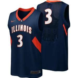 Illinois Fighting Illini Nike Navy Replica Basketball Jersey:  