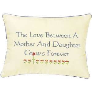  Love Grows Mother Daughter Embroidered Pillow 