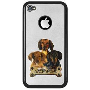   Clear Case Black Dachshund Trio with Bone Name Plate: Everything Else