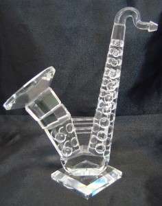 New Crystal Glass Saxophone on Stand Musical Instrument  