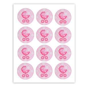 Edible Baby Girl Cupcake or Cookie Frosting Circles:  