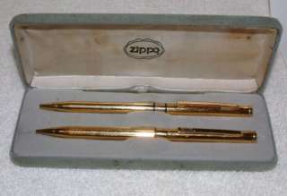 Zippo Gold Writing Instruments. Ball Pen and Pencil  
