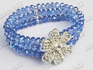 FREE wholesale 12pcs 3row crystal beads chain bracelet  