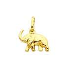 GoldenMine 14K Yellow Gold Elephant Charm Pendant