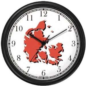  Denmark or Danish Map Wall Clock by WatchBuddy Timepieces 