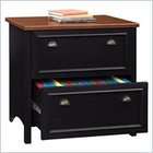   Drawer Lateral File Wood Storage Cabinet in Antique Black and Cherry