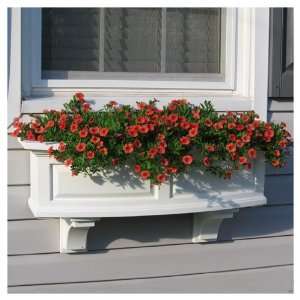    Irrigated 36 Inch Curved Window Boxes in White Patio, Lawn & Garden