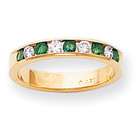 jewelryweb 14k 2 25mm emerald diamond anniversary band ring size