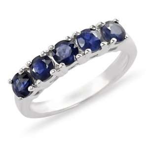  1 ct.t.w. Blue Sapphire Ring in Silver: Jewelry