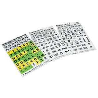Maxi Aids Computer Keyboard Labels   Black on White, Yellow, Green 