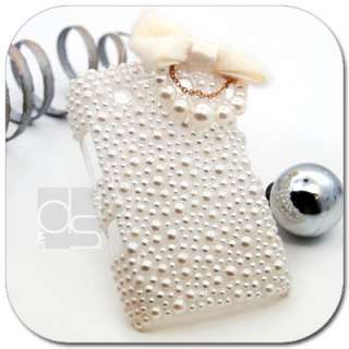 3D Bling Pearl Gems Rhinestone Hard Skin Back Case Cover For Sprint 