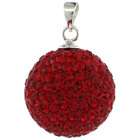 Sabrina Silver Sterling Silver 16 mm Red Crystal Disco Ball Pendant