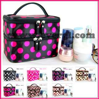 WOMEN RETRO Dot Mirror Cosmetic Case MAKEUP Bag Fqz Free shipping 