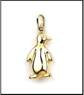 14K Yellow Gold Penguin Charm Pendant  